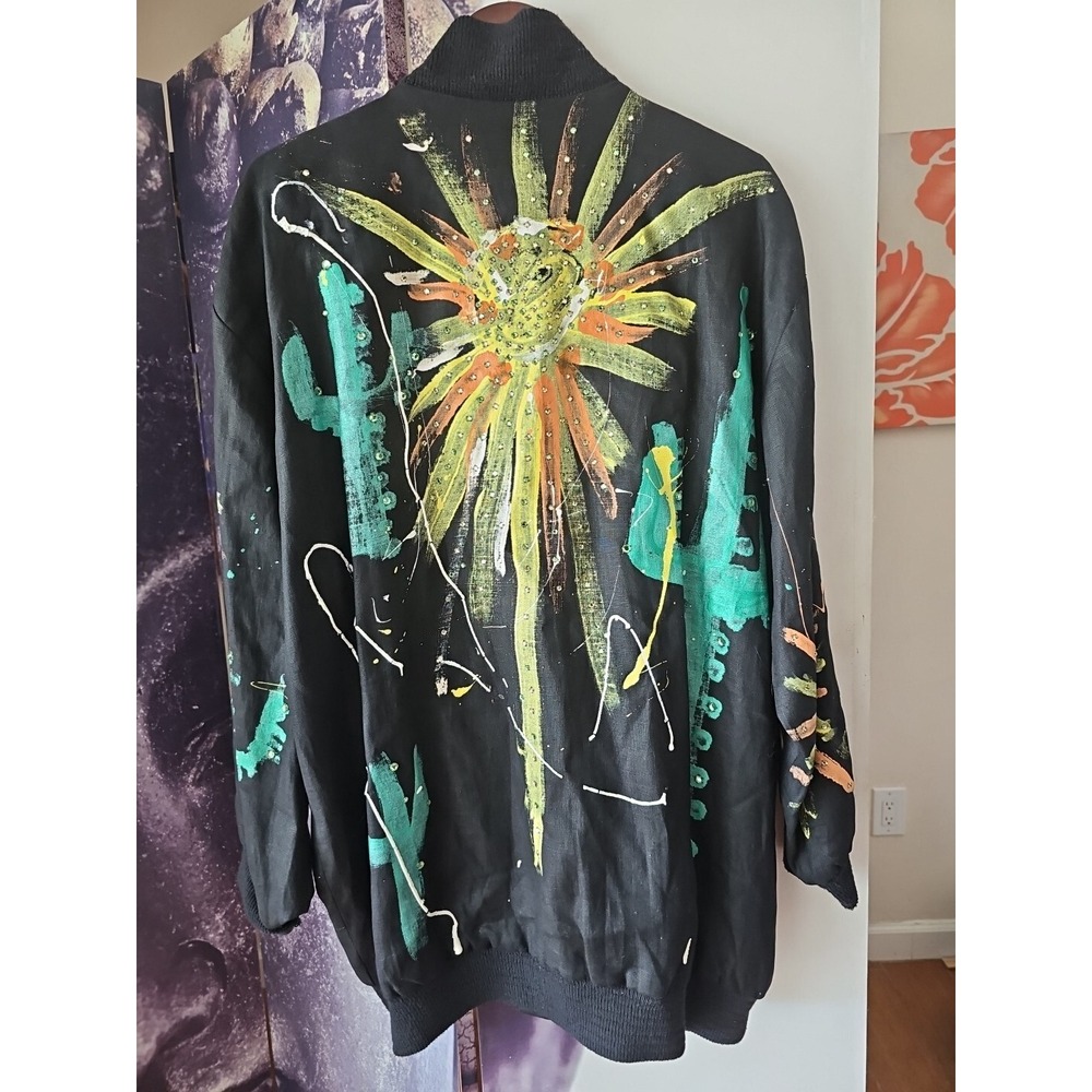 CONCETTA Rafanello ST. MARTIN Snap Button Painted Embellished Jacket 50" Chest - Picture 5 of 9